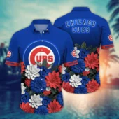 Chicago Cubs Floral Fanfare Hawaiian Shirt - TeeAloha