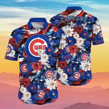 Chicago Cubs Floral Paradise Hawaiian Shirt