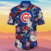 Chicago Cubs Floral Paradise Hawaiian Shirt Front - TeeAloha