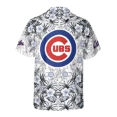 Chicago Cubs Monochrome Tropical Hawaiian Shirt Back - TeeAloha