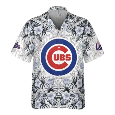 Chicago Cubs Monochrome Tropical Hawaiian Shirt