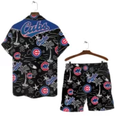 Chicago Cubs Paradise Nights Hawaiian Shirt Back With Short - TeeAloha