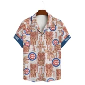 Chicago Cubs Retro Tiki Hawaiian Shirt Front - TeeAloha