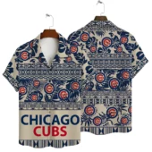 Chicago Cubs Tribal Pattern Hawaiian Shirt - TeeAloha