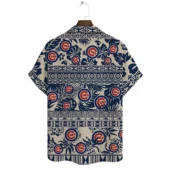 Chicago Cubs Tribal Pattern Hawaiian Shirt Back - TeeAloha