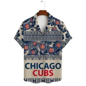 Chicago Cubs Tribal Pattern Hawaiian Shirt Front - TeeAloha