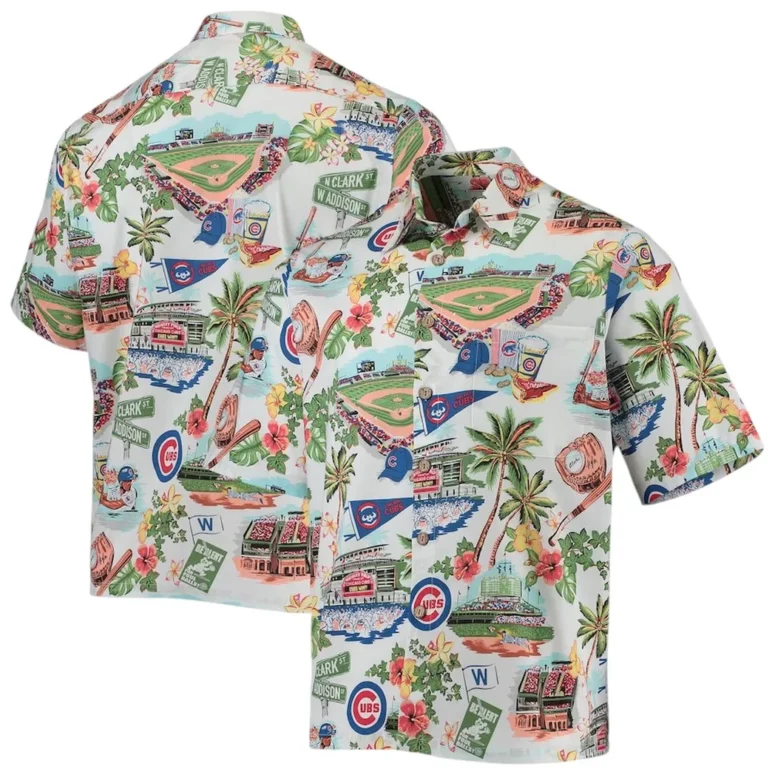 Chicago Cubs Wrigley Field Tropical Vibes Hawaiian Shirt