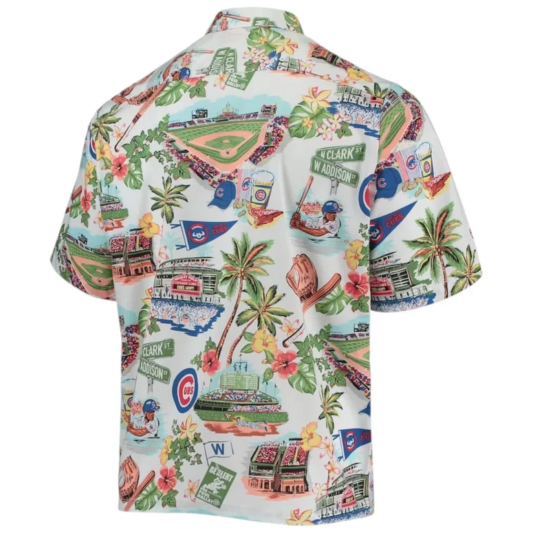 Chicago Cubs Wrigley Field Tropical Vibes Hawaiian Shirt