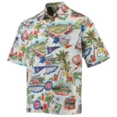 Chicago Cubs Wrigley Field Tropical Vibes Hawaiian Shirt Front - TeeAloha