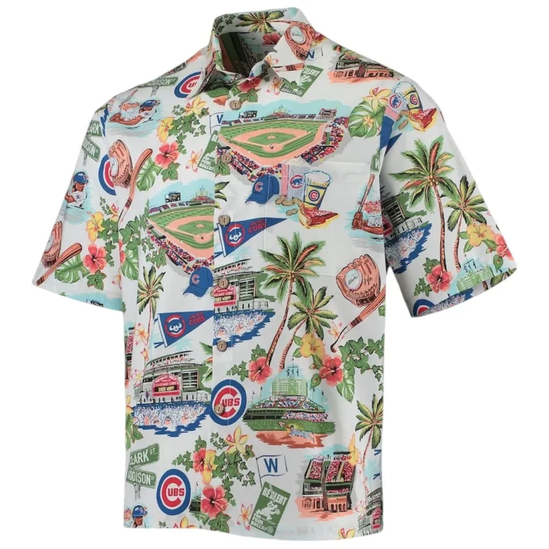 Chicago Cubs Wrigley Field Tropical Vibes Hawaiian Shirt