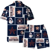 Houston Astros All Star Patchwork Hawaiian Shirt Back With Short - TeeAloha