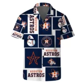 Houston Astros All Star Patchwork Hawaiian Shirt Front - TeeAloha