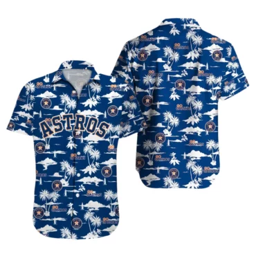 Houston Astros Blue Palm Paradise Hawaiian Shirt