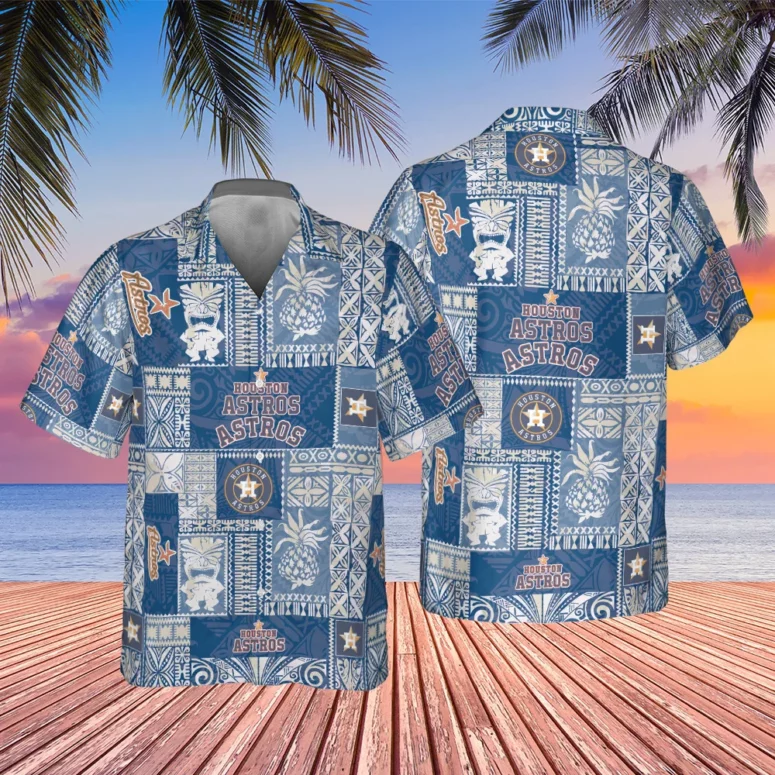 Houston Astros Blue Tropics Hawaiian Shirt