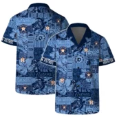 Houston Astros Blue Wave Patch Hawaiian Shirt - TeeAloha