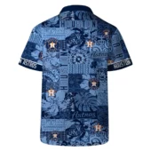 Houston Astros Blue Wave Patch Hawaiian Shirt Back - TeeAloha