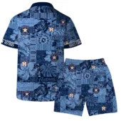 Houston Astros Blue Wave Patch Hawaiian Shirt With Shirt - TeeAloha