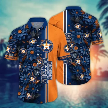 Houston Astros Bold Blossom Pool Days Hawaiian Shirt