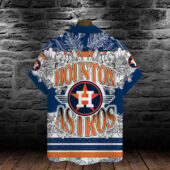 Houston Astros Bold Floral Hawaiian Shirt Back - TeeAloha