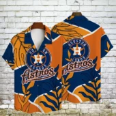 Houston Astros Bold Leaves Hawaiian Shirt - TeeAloha