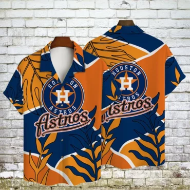 Houston Astros Bold Leaves Hawaiian Shirt