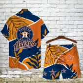 Houston Astros Bold Leaves Hawaiian Shirt Back With Short - TeeAloha