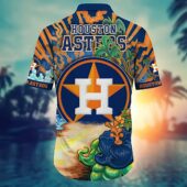 Houston Astros Electric Sunset Hawaiian Shirt Back - TeeAloha