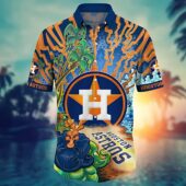 Houston Astros Electric Sunset Hawaiian Shirt Front - TeeAloha