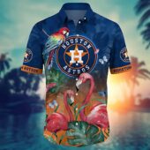 Houston Astros Flamingo Paradise Hawaiian Shirt Front - TeeAloha