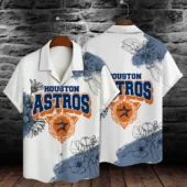 Houston Astros Floral Badge Hawaiian Shirt - TeeAloha