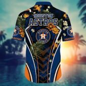 Houston Astros Floral Chevron Hawaiian Shirt Back - TeeAloha