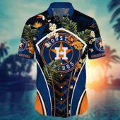 Houston Astros Floral Chevron Hawaiian Shirt Front - TeeAloha