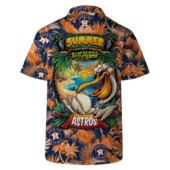 Houston Astros Floral Crest Hawaiian Shirt Back - TeeAloha