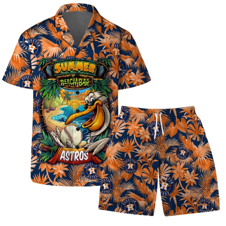 Houston Astros Floral Crest Hawaiian Shirt