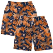 Houston Astros Floral Crest Hawaiian Shorts - TeeAloha