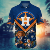 Houston Astros Floral Elegance Hawaiian Shirt Front - TeeAloha