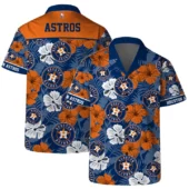 Houston Astros Floral Hibiscus Hawaiian Shirt - TeeAloha