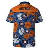 Houston Astros Floral Hibiscus Hawaiian Shirt Back - TeeAloha