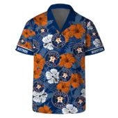 Houston Astros Floral Hibiscus Hawaiian Shirt Front - TeeAloha