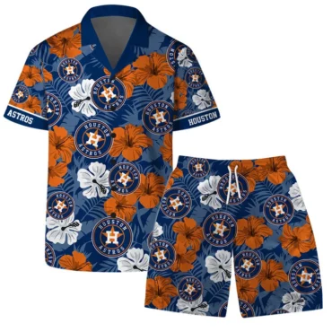 Houston Astros Floral Hibiscus Hawaiian Shirt