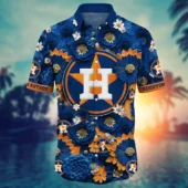 Houston Astros Floral Majesty Hawaiian Shirt Front - TeeAloha