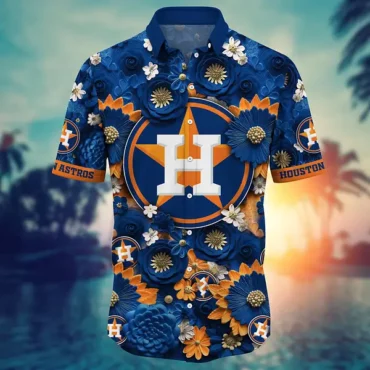 Houston Astros Floral Majesty Hawaiian Shirt