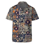 Houston Astros Heritage Patch Hawaiian Shirt Front - TeeAloha