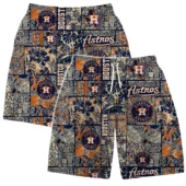 Houston Astros Heritage Patch Hawaiian Shirt Short - TeeAloha