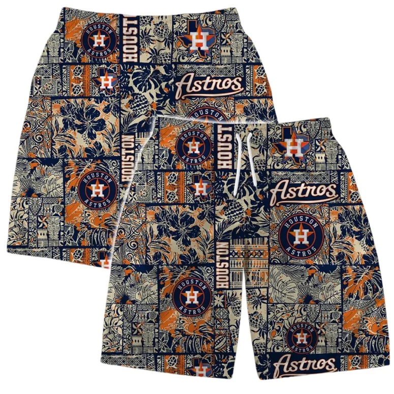 Houston Astros Heritage Patch Hawaiian Shirt