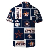 Houston Astros Iconic Grid Hawaiian Shirt Back - TeeAloha