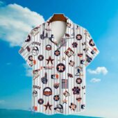 Houston Astros Iconic Stripe Hawaiian Shirts Front - TeeAloha