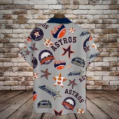 Houston Astros Logo Mania Hawaiian Shirt Back - TeeAloha