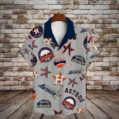 Houston Astros Logo Mania Hawaiian Shirt Front - TeeAloha