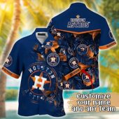 Houston Astros Midnight Palm Custom Hawaiian Shirt - TeeAloha